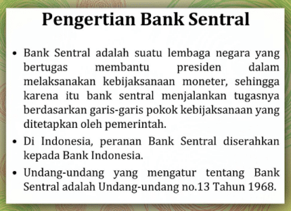 pengertian bank sentral